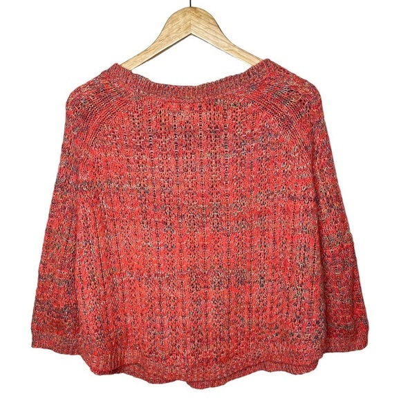 Anthropologie Moth Coral Marled Swing Sweater Large - Picture 7 of 15